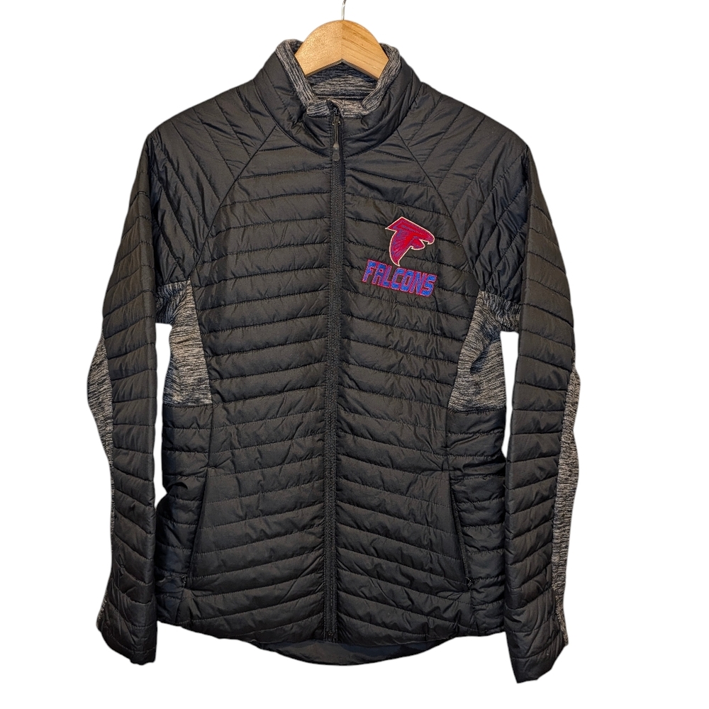 Atlanta Falcons Black and Gray Lightweight Quilted Jacket Size Medium